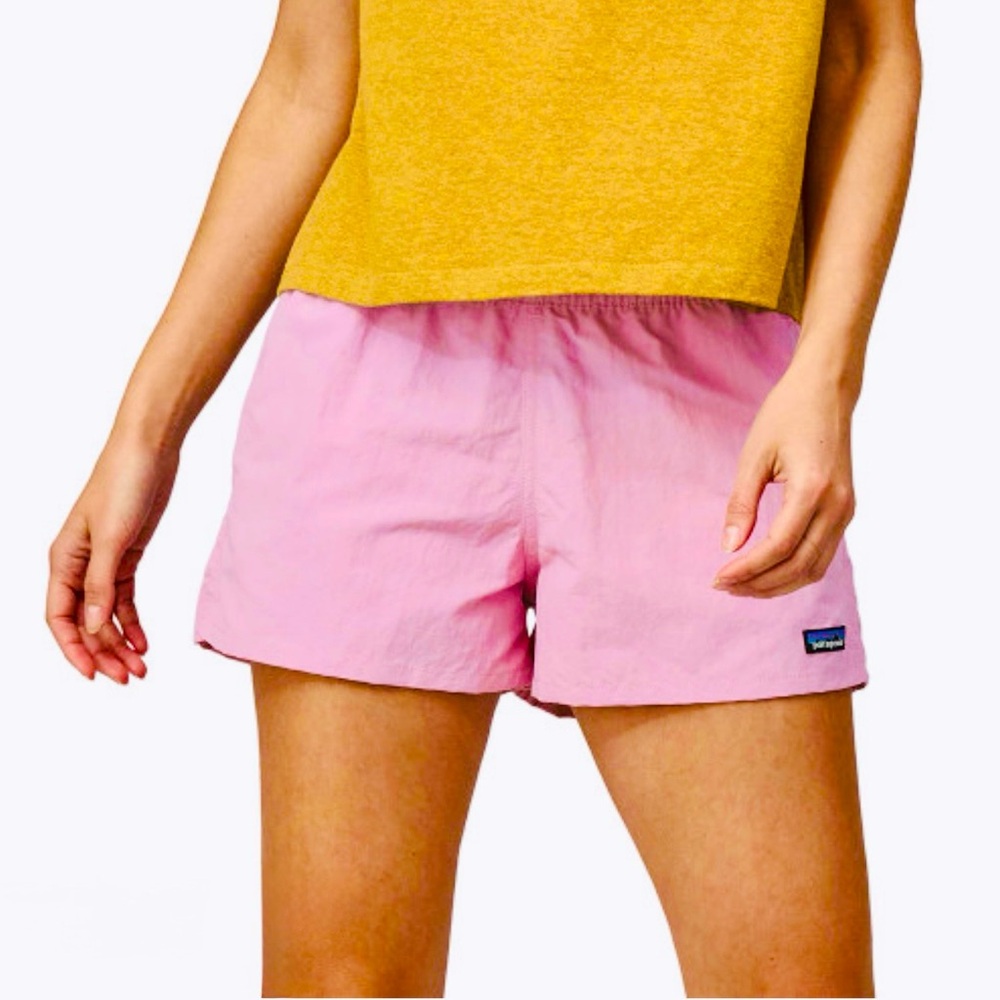 Girls Patagonia Barely Baggies unlined Shorts 3.5 Large 12 Dragon Purple  $50